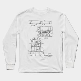 Power Transmission System for Sewing Machine Vintage Patent Hand Drawing Long Sleeve T-Shirt